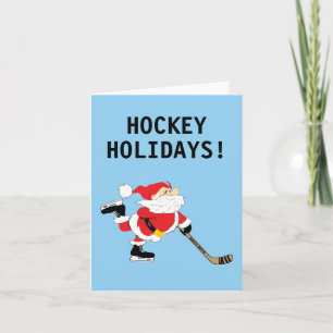 Hockey Helgdagars Santa Skating jul Helgkort