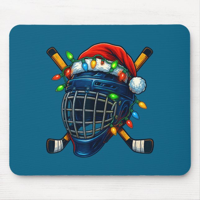 Hockey Helmet Christmas Lights Santa Hat Design Xm Musmatta (Framsidan)