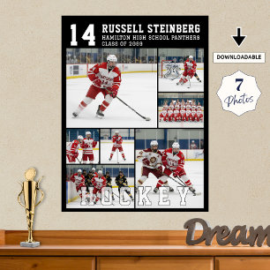 Hockey High School Senior 7 Fotokollage Poster