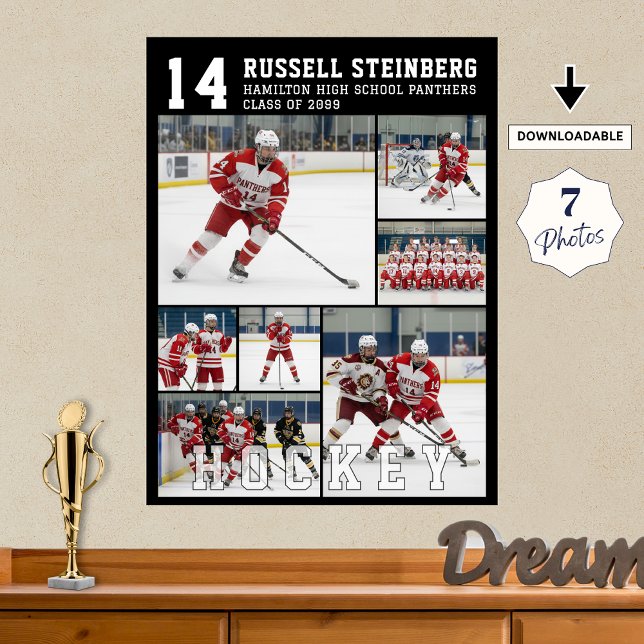 Hockey High School Senior 7 Photo Collage Poster (Skapare uppladdad)