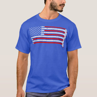 Hockey Hockey American Flagga Hockey Player T Shirt