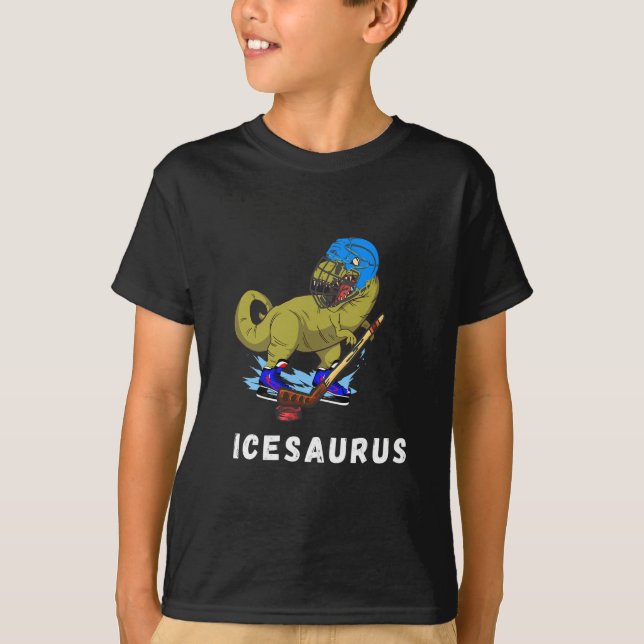 Hockey Hockey Dinosaur Dino Play Ice Hockey T-rex T Shirt (Framsida)
