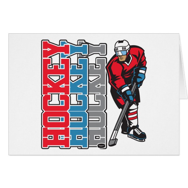 Hockey hockey, hockey hälsningskort (Framsidan Horizontal)