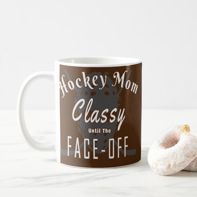 Hockey Hockey Mamma Classy till Ansikte av  Kaffemugg (Med munk)