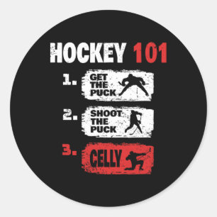 Hockey - Hockeyspelare - Rollig Hockey Runt Klistermärke