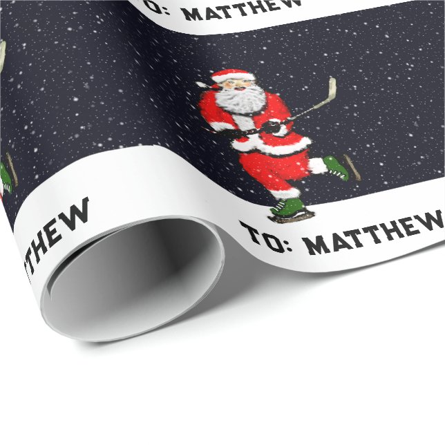 Hockey Holiday Present Presentpapper (Rullad Hörn)