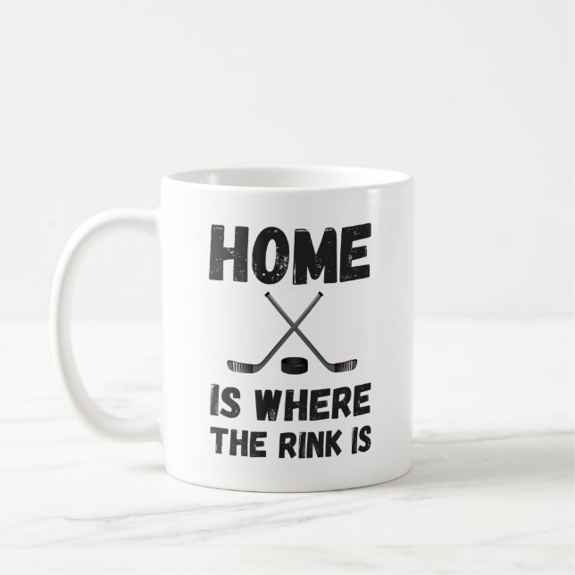Hockey Home är där Rink är Kaffemugg (Vänster)
