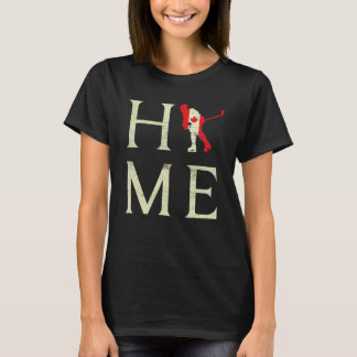 Hockey Home Canada Day Maple Proud Canadian Flagga T Shirt