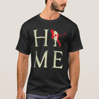 Hockey Home Canada Day Maple Proud Canadian Flagga T Shirt