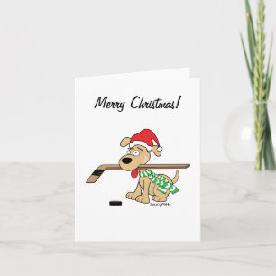 Hockey Hund God jul Card Helgkort