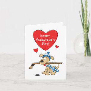 Hockey Hund Valentiness Card Helgkort
