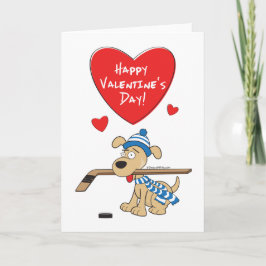 Hockey Hund Valentiness Card Helgkort