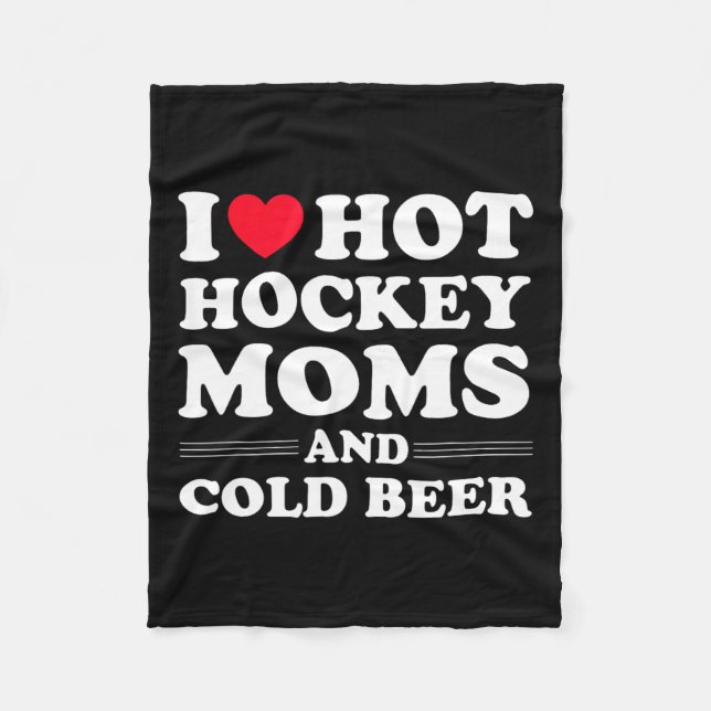 Hockey i Kärlek Hett Hockey Mammor och Kall öl Fleecefilt (Framsidan)