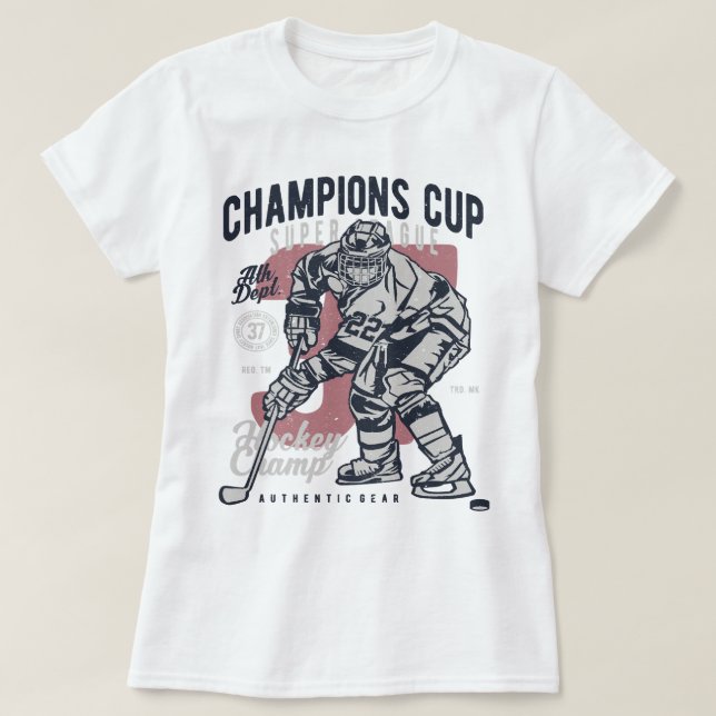 Hockey Ice Hockey Champion League 476-spelare T Shirt (Design framsida)