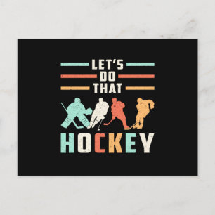 Hockey Ice Hockey Stick Retro Team Puck Gift Idea Vykort