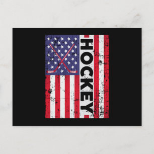 Hockey Ice Hockey Stick Team Sports Puck Gift Idea Vykort