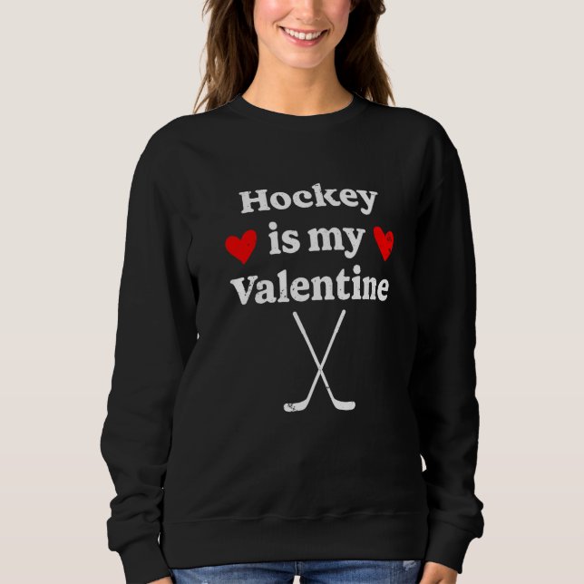Hockey Is My Valentine Funny Hockey Valentines Day T Shirt (Framsida)