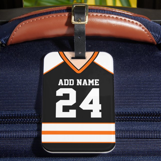 Hockey Jersey Custom Name/Number Bag Märkre Bagagebricka (Framsida Insitu 2)