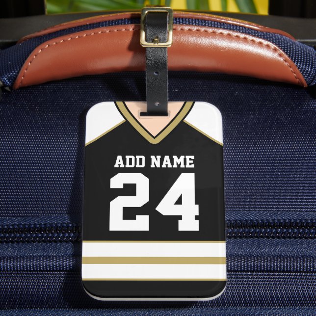 Hockey Jersey Custom Name/Number Bag Märkre Bagagebricka (Framsida Insitu 2)