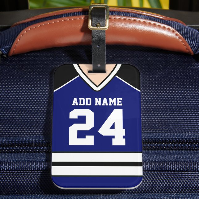Hockey Jersey Custom Name/Number Bag Märkre Bagagebricka (Framsida Insitu 2)
