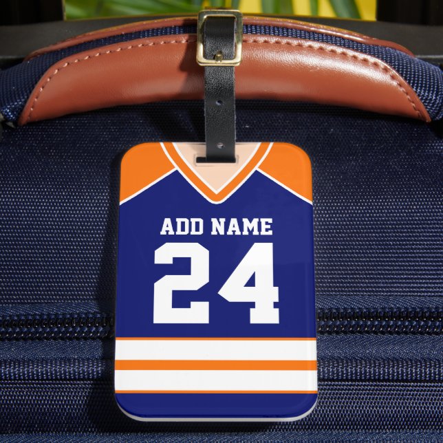 Hockey Jersey Custom Name/Number Bag Märkre Bagagebricka (Framsida Insitu 2)
