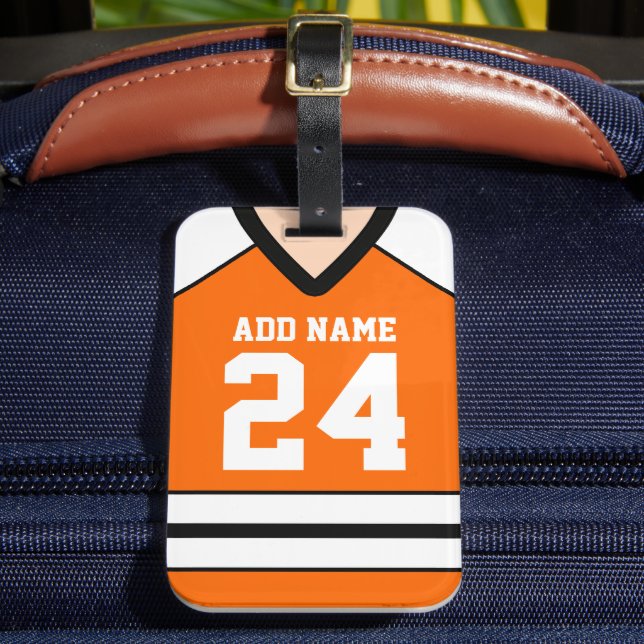 Hockey Jersey Custom Name/Number Bag Märkre Bagagebricka (Framsida Insitu 2)