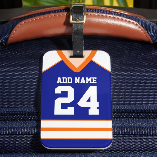 Hockey Jersey Custom Name/Number Bag Märkre Bagagebricka (Framsida Insitu 2)