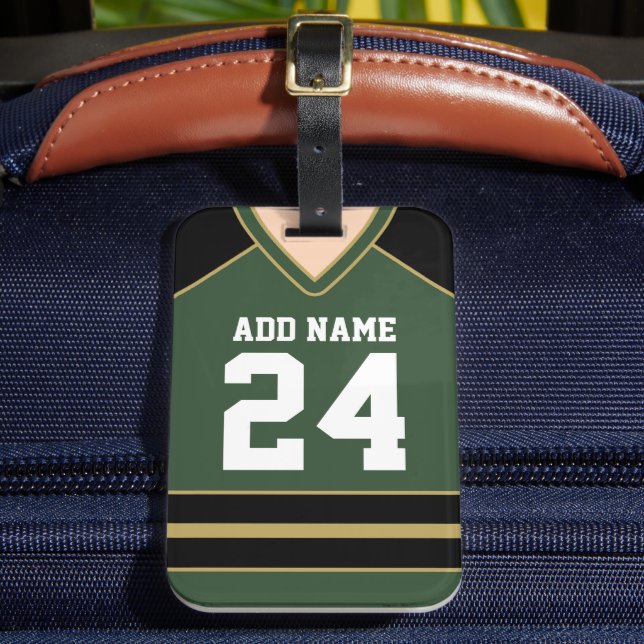 Hockey Jersey Custom Name/Number Bag Märkre Bagagebricka (Framsida Insitu 2)
