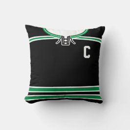 Hockey Jersey Namn & Number Template Pillow Grönt Kudde