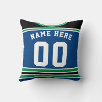 Hockey Jersey Namn & Number Template Pillow