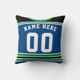 Hockey Jersey Namn & Number Template Pillow Kudde