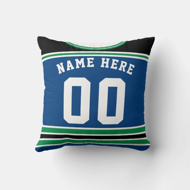 Hockey Jersey Namn & Number Template Pillow Kudde (Baksida)