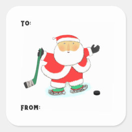 Hockey jul Gift Märkre Stickers Fyrkantigt Klistermärke