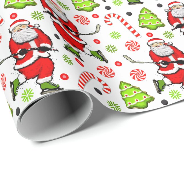 Hockey jul Gift Wrapping Papper Presentpapper (Rullad Hörn)