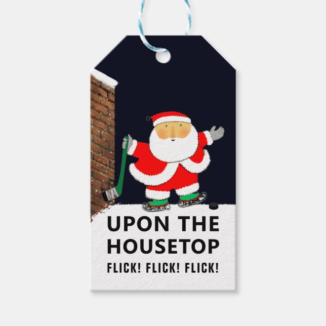 Hockey jul-Helgdag Presentetikett (Framsidan)