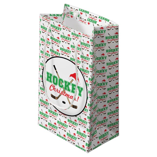 Hockey jul Hockey Sticks och Santa Hat (Framsidan Vinklad)