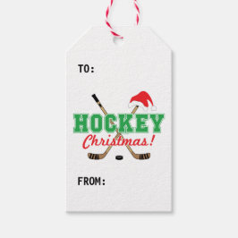 Hockey jul Hockey Sticks Santa Hat Presentetikett