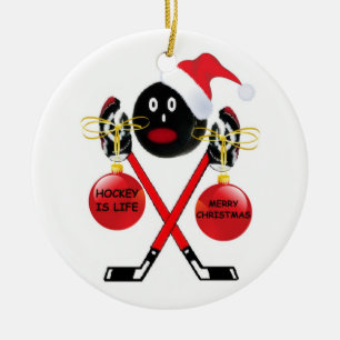 Hockey jul julgransprydnad keramik
