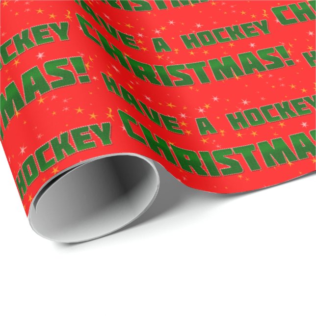 Hockey Jul Mönster Gift Wrap Helgdag Presentpapper (Rullad Hörn)