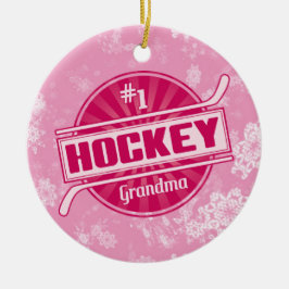 Hockey jul Ornament, #1 Hockey Grandma Julgransprydnad Keramik