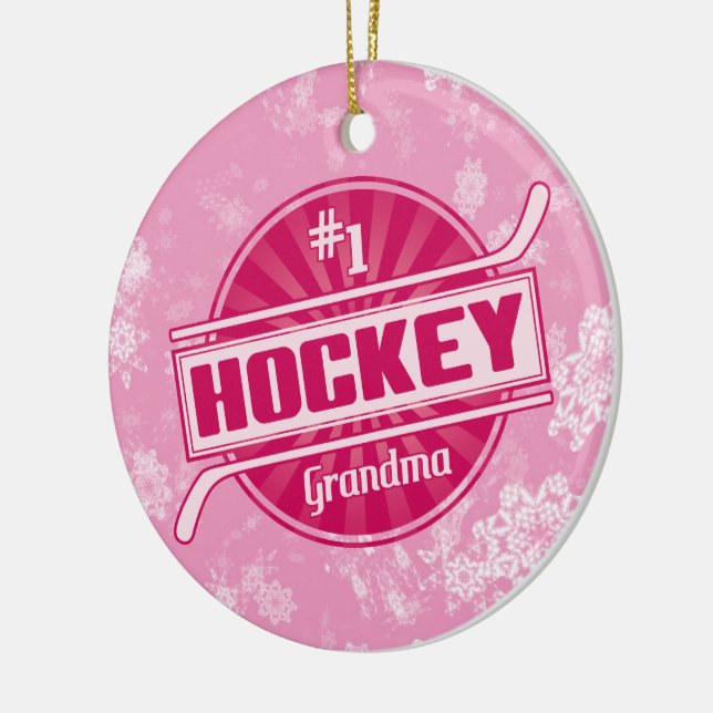 Hockey jul Ornament, #1 Hockey Grandma Julgransprydnad Keramik (Vänster)