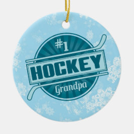 Hockey jul Ornament, #1 Hockey Grandpa Julgransprydnad Keramik