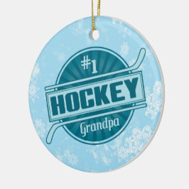 Hockey jul Ornament, #1 Hockey Grandpa Julgransprydnad Keramik