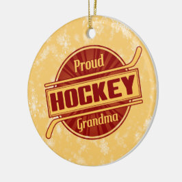 Hockey jul Ornament, Proud Hockey Grandma Julgransprydnad Keramik