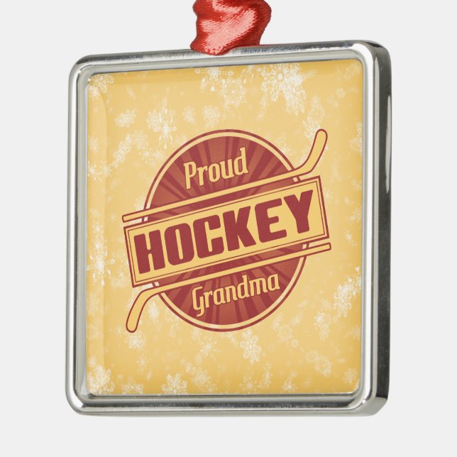 Hockey jul Ornament, Proud Hockey Grandma Julgransprydnad Keramik (Vänster)