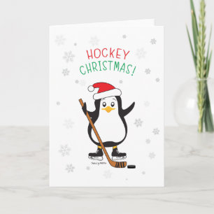 Hockey jul Penguin Helgkort