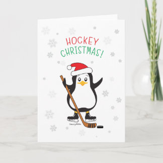 Hockey jul Penguin Helgkort
