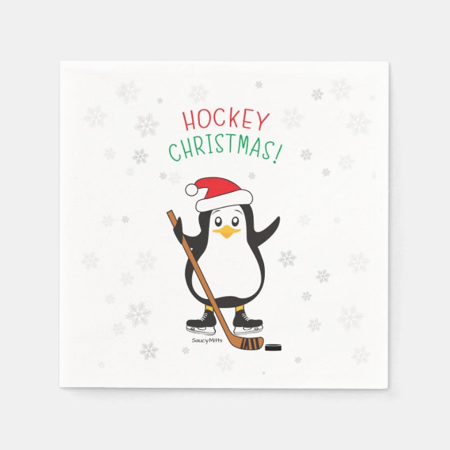 Hockey jul Penguin Pappersservett (Framsidan)