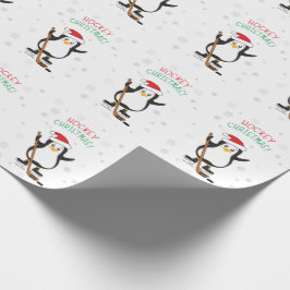 Hockey jul Penguin Wrapping Papper Presentpapper