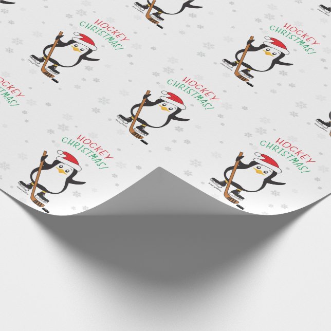 Hockey jul Penguin Wrapping Papper Presentpapper (Hörn)